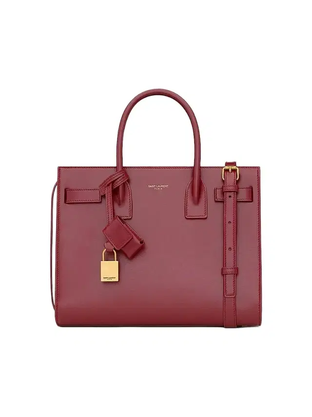 Saint Laurent Women's Sac De Jour Baby Top Handle Bag in Smooth Leather - Rouge Merlot