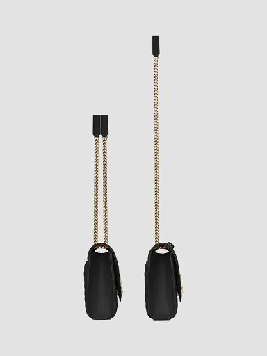Saint Laurent Women's Envelope  Chain Bag in Mix Matelassé - Black | Thumbnail 4