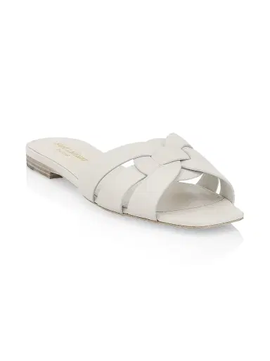 Saint Laurent Women's Tribute Mules in Smooth Leather - White - Size 5.5 | Thumbnail 2