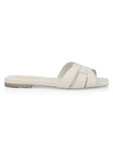 Saint Laurent Women's Tribute Mules in Smooth Leather - White - Size 5.5 | Thumbnail 1