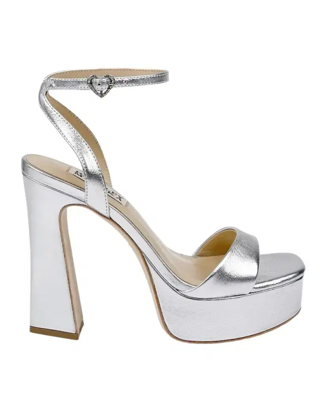 Badgley Mischka Caia Crystal Heart Platform Sandals