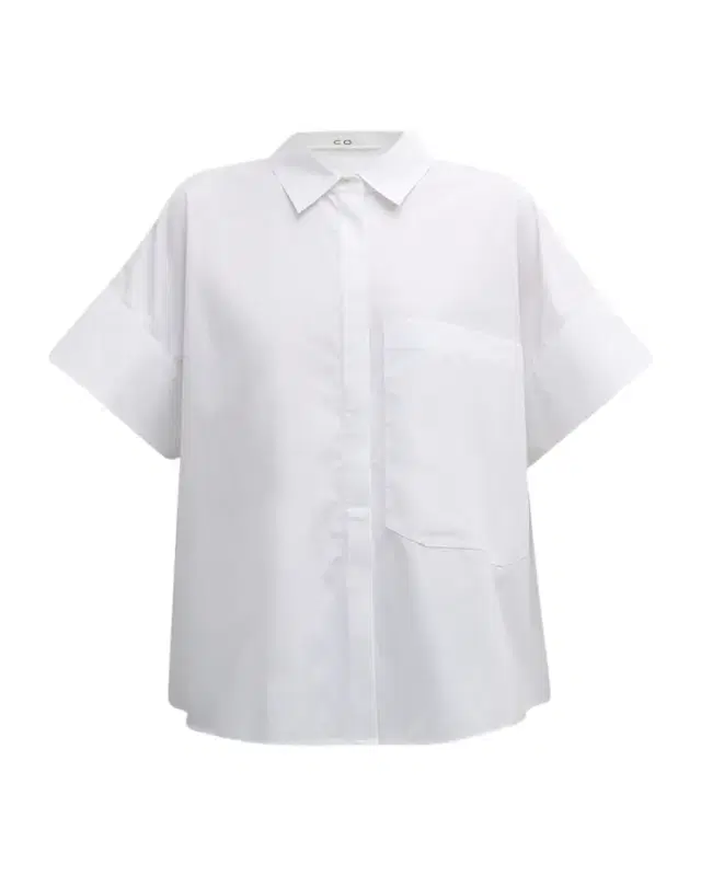 Boxy Short-Sleeve llared Shirt