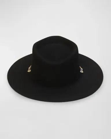 VAN PALMA Ulysse Merino Wool Fedora With Chain | Thumbnail 2