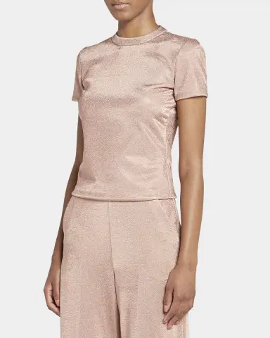 Giorgio Armani Metallic Short-Sleeve Bonded Jersey Tee | Thumbnail 4 Giorgio Armani Metallic Short-Sleeve Bonded Jersey Tee | Thumbnail 4