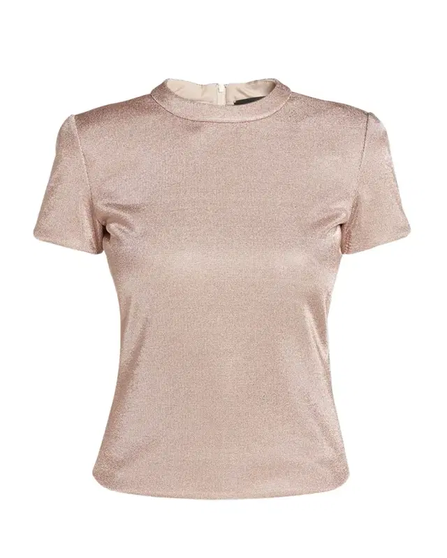 Giorgio Armani Metallic Short-Sleeve Bonded Jersey Tee