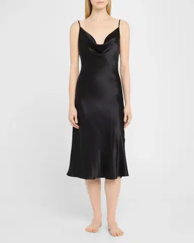 Christine Lingerie Sleeveless Cowl-Neck Silk Nightgown | Thumbnail 2