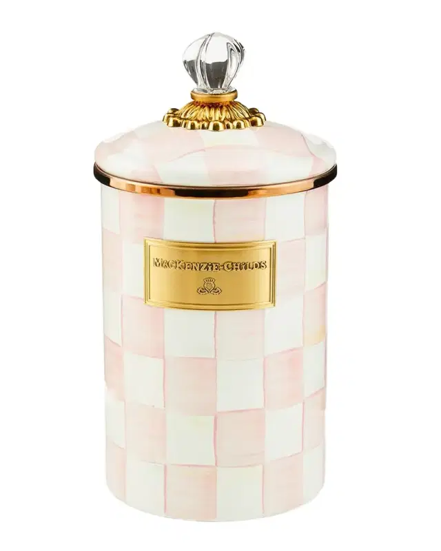 MacKenzie-Childs Rosy Check Enamel Canister