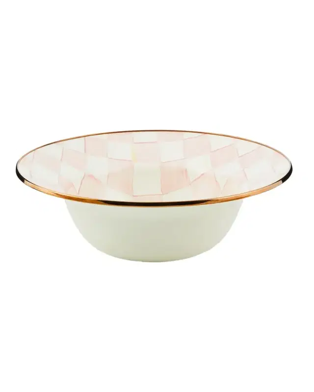 MacKenzie-Childs Rosy Check Enamel Serving Bowl