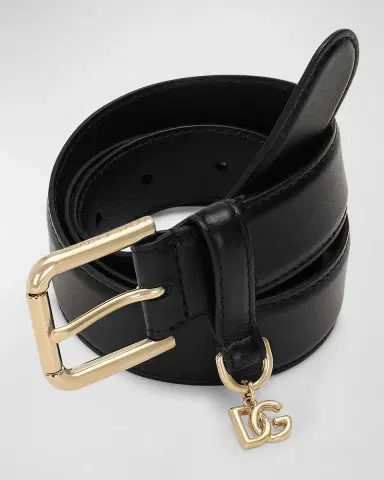 Dolce & Gabbana DG Charm Smooth Leather & Brass Belt | Thumbnail 2 Dolce & Gabbana DG Charm Smooth Leather & Brass Belt | Thumbnail 2