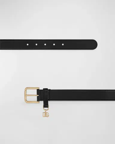 Dolce & Gabbana DG Charm Smooth Leather & Brass Belt | Thumbnail 3 Dolce & Gabbana DG Charm Smooth Leather & Brass Belt | Thumbnail 3