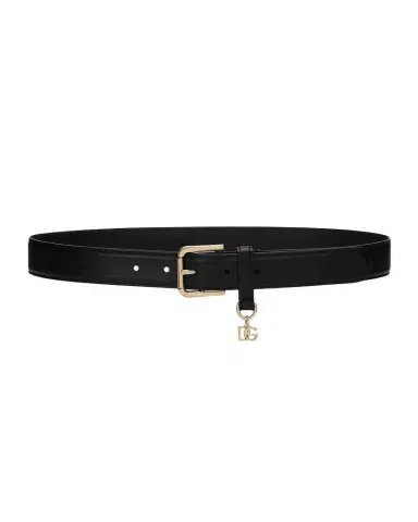 Dolce & Gabbana DG Charm Smooth Leather & Brass Belt | Thumbnail 1 Dolce & Gabbana DG Charm Smooth Leather & Brass Belt | Thumbnail 1