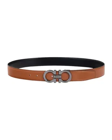 Ferragamo Men's Double Adjustable Leather Gancini Belt | Thumbnail 1 Ferragamo Men's Double Adjustable Leather Gancini Belt | Thumbnail 1