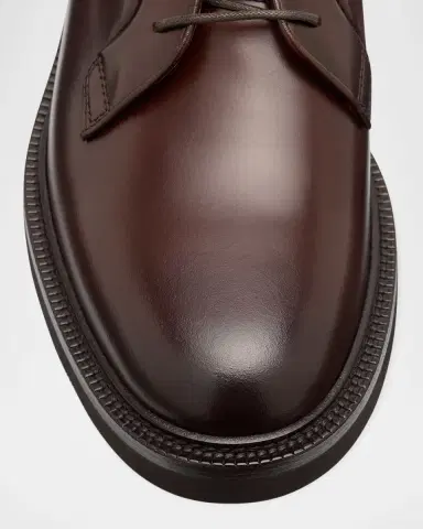 Brunello Cucinelli Men's Calf Leather Derby Shoes | Thumbnail 5 Brunello Cucinelli Men's Calf Leather Derby Shoes | Thumbnail 5