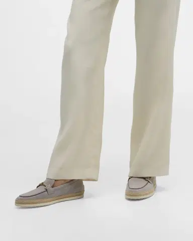 Tod 's Gomma Suede T-Ring Espadrille Driver Loafers | Thumbnail 2