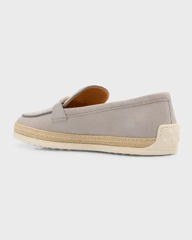 Tod 's Gomma Suede T-Ring Espadrille Driver Loafers | Thumbnail 4