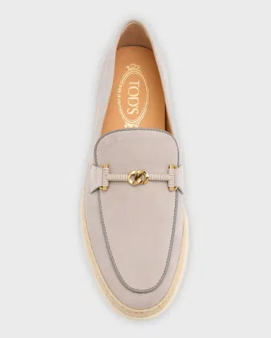 Tod 's Gomma Suede T-Ring Espadrille Driver Loafers | Thumbnail 5