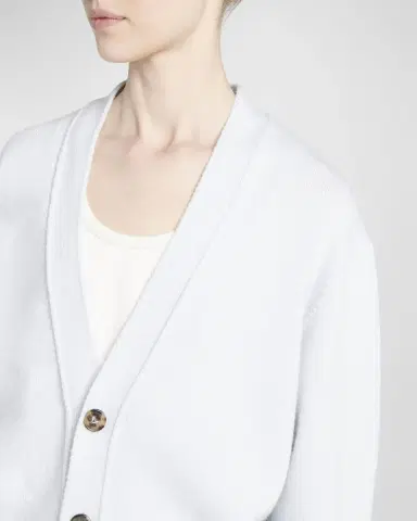 Bottega Veneta Classic Cashmere Cardigan with Intrec Patches | Thumbnail 5
