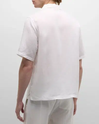 Onia Men's Air Linen Convertible Collar Short-Sleeve Shirt | Thumbnail 3 Onia Men's Air Linen Convertible Collar Short-Sleeve Shirt | Thumbnail 3