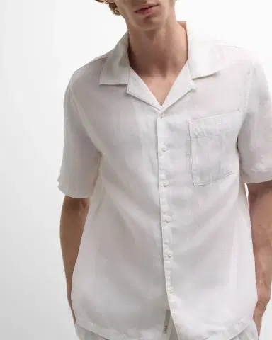 Onia Men's Air Linen Convertible Collar Short-Sleeve Shirt | Thumbnail 6 Onia Men's Air Linen Convertible Collar Short-Sleeve Shirt | Thumbnail 6