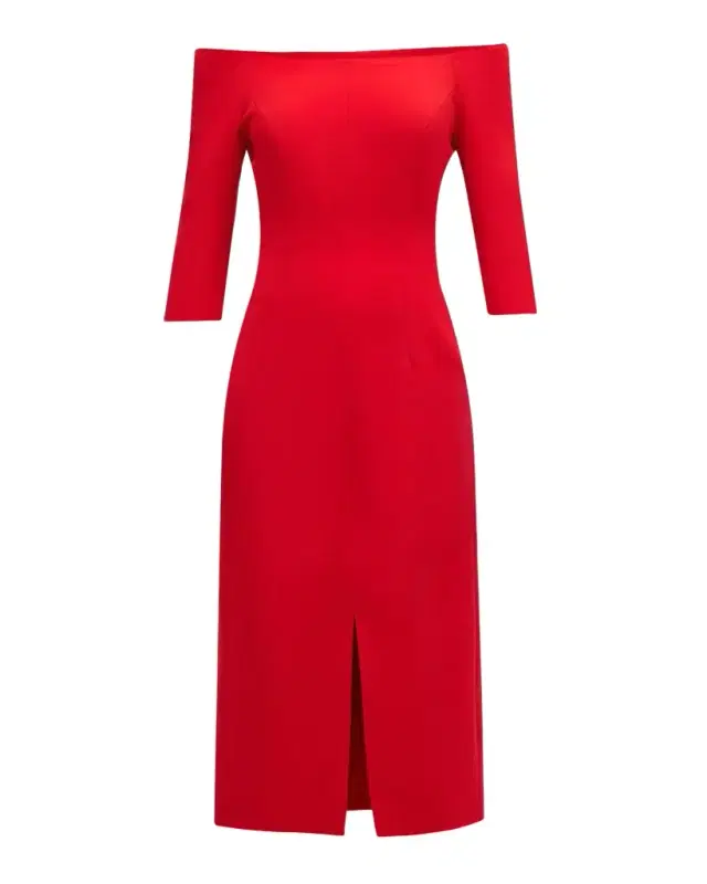 Carolina Herrera Off-Shoulder Midi Dress