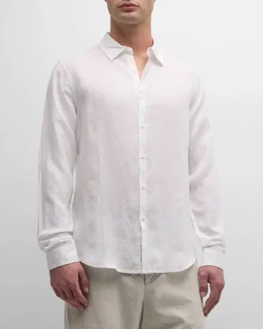 Onia Men's Air Linen Casual Button-Down Shirt | Thumbnail 4 Onia Men's Air Linen Casual Button-Down Shirt | Thumbnail 4