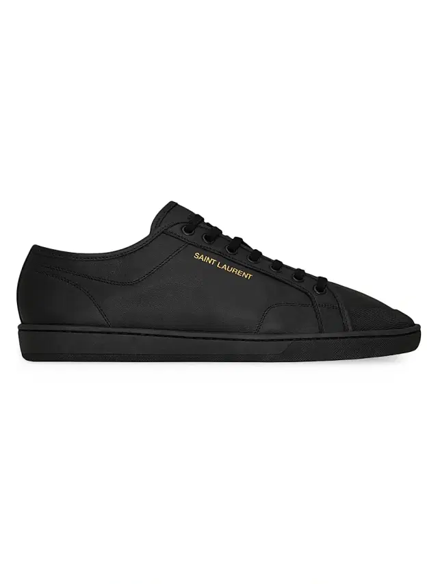 Saint Laurent Men's Gym Sneakers in Smooth Leather - Black