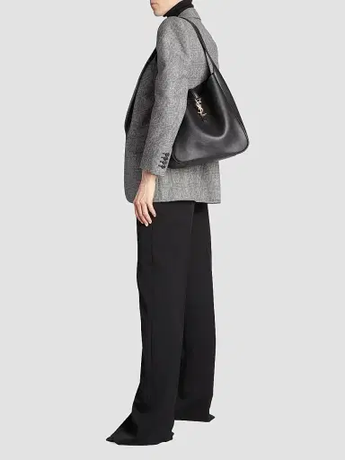 Saint Laurent Women's Le 5 à 7 Supple Large Shoulder Bag in Smooth Leather - Black | Thumbnail 2