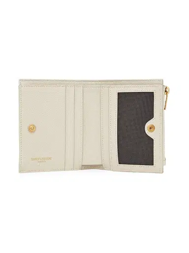 Saint Laurent Women's Cassandre Matelasse Bi-Fold Wallet - Blanc Vintage | Thumbnail 2