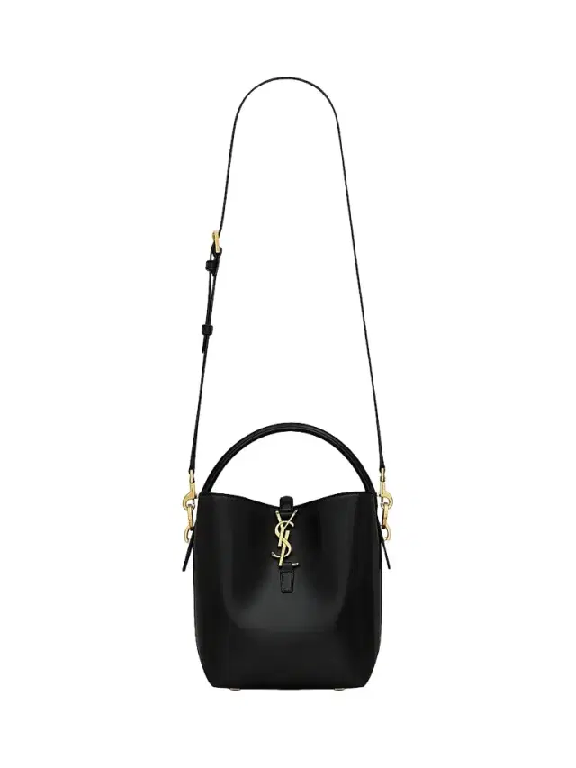 Saint Laurent Women's Le 37  Bucket Bag in Shiny Leather - Black