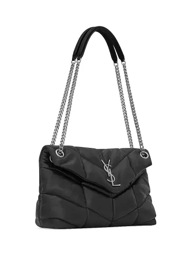 Saint Laurent Women's Puffer Shoulder Bag in Nappa Leather - Nero | Thumbnail 6