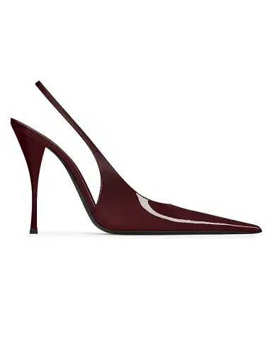 Saint Laurent Women's Slingback Pumps in Patent Leather - Marron Glace | Thumbnail 1