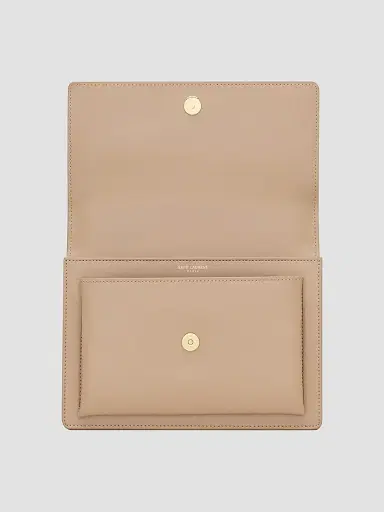 Saint Laurent Women's Sunset Medium Shoulder Bag in Smooth Leather - Dark Beige | Thumbnail 5 Saint Laurent Women's Sunset Medium Shoulder Bag in Smooth Leather - Dark Beige | Thumbnail 5