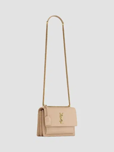 Saint Laurent Women's Sunset Medium Shoulder Bag in Smooth Leather - Dark Beige | Thumbnail 7 Saint Laurent Women's Sunset Medium Shoulder Bag in Smooth Leather - Dark Beige | Thumbnail 7
