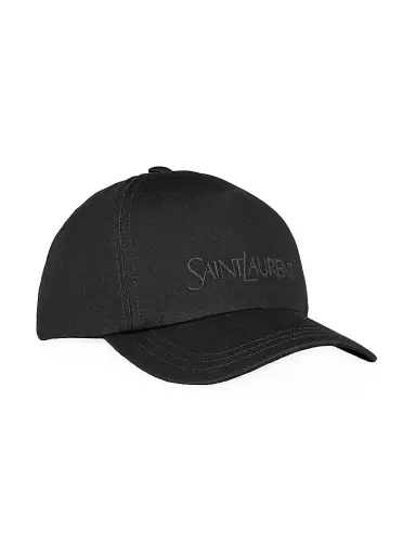 Saint Laurent Men's Cap In Gabardine - Black | Thumbnail 3