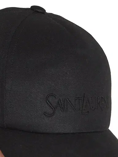 Saint Laurent Men's Cap In Gabardine - Black | Thumbnail 4