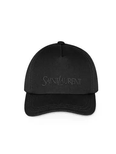 Saint Laurent Men's Cap In Gabardine - Black | Thumbnail 1
