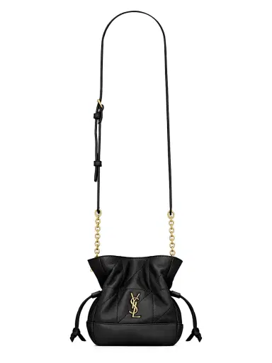 Saint Laurent Women's Jamie Mini Shoulder Pouch in Lambskin - Black | Thumbnail 1 Saint Laurent Women's Jamie Mini Shoulder Pouch in Lambskin - Black | Thumbnail 1