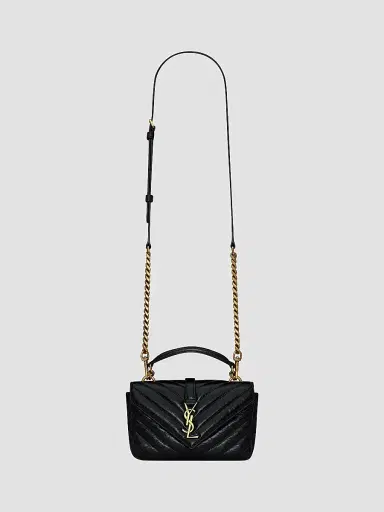 Saint Laurent Women's Mini College Chain Bag in Shiny Crackled Leather | Thumbnail 4 Saint Laurent Women's Mini College Chain Bag in Shiny Crackled Leather | Thumbnail 4