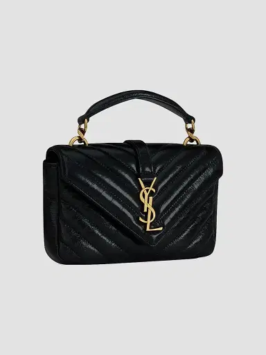 Saint Laurent Women's Mini College Chain Bag in Shiny Crackled Leather | Thumbnail 6 Saint Laurent Women's Mini College Chain Bag in Shiny Crackled Leather | Thumbnail 6