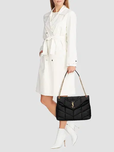 Saint Laurent Women's Puffer in Nappa Leather - Noir | Thumbnail 2