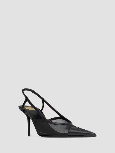 Saint Laurent Women's Renée Slingback Pumps in Mesh - Black | Thumbnail 2 Saint Laurent Women's Renée Slingback Pumps in Mesh - Black | Thumbnail 2