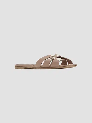 Saint Laurent Women's Tribute Flat Mules in Patent Leather - Beige - Size 4.5 | Thumbnail 2 Saint Laurent Women's Tribute Flat Mules in Patent Leather - Beige - Size 4.5 | Thumbnail 2