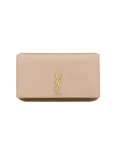 Saint Laurent Women's Cassandre Phone Holder with Strap in Smooth Leather | Thumbnail 4 Saint Laurent Women's Cassandre Phone Holder with Strap in Smooth Leather | Thumbnail 4
