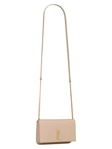 Saint Laurent Women's Cassandre Phone Holder with Strap in Smooth Leather | Thumbnail 6 Saint Laurent Women's Cassandre Phone Holder with Strap in Smooth Leather | Thumbnail 6