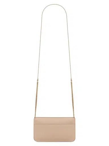 Saint Laurent Women's Cassandre Phone Holder with Strap in Smooth Leather | Thumbnail 7 Saint Laurent Women's Cassandre Phone Holder with Strap in Smooth Leather | Thumbnail 7