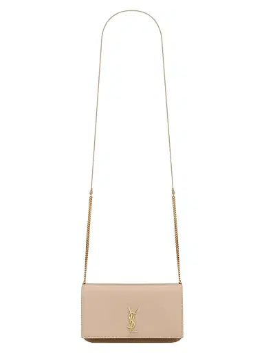 Saint Laurent Women's Cassandre Phone Holder with Strap in Smooth Leather | Thumbnail 1 Saint Laurent Women's Cassandre Phone Holder with Strap in Smooth Leather | Thumbnail 1