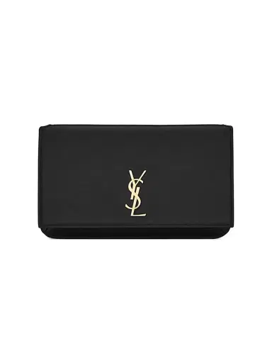 Saint Laurent Women's Cassandre Phone Holder with Strap in Smooth Leather | Thumbnail 4 Saint Laurent Women's Cassandre Phone Holder with Strap in Smooth Leather | Thumbnail 4