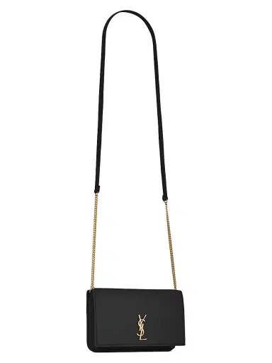 Saint Laurent Women's Cassandre Phone Holder with Strap in Smooth Leather | Thumbnail 6 Saint Laurent Women's Cassandre Phone Holder with Strap in Smooth Leather | Thumbnail 6