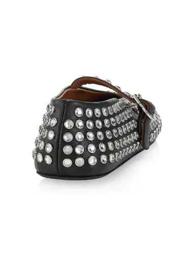 Alaïa Women's Embellished Leather Mary Jane Flats | Thumbnail 3 Alaïa Women's Embellished Leather Mary Jane Flats | Thumbnail 3