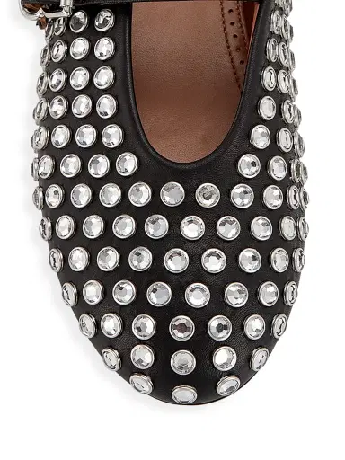 Alaïa Women's Embellished Leather Mary Jane Flats | Thumbnail 4 Alaïa Women's Embellished Leather Mary Jane Flats | Thumbnail 4